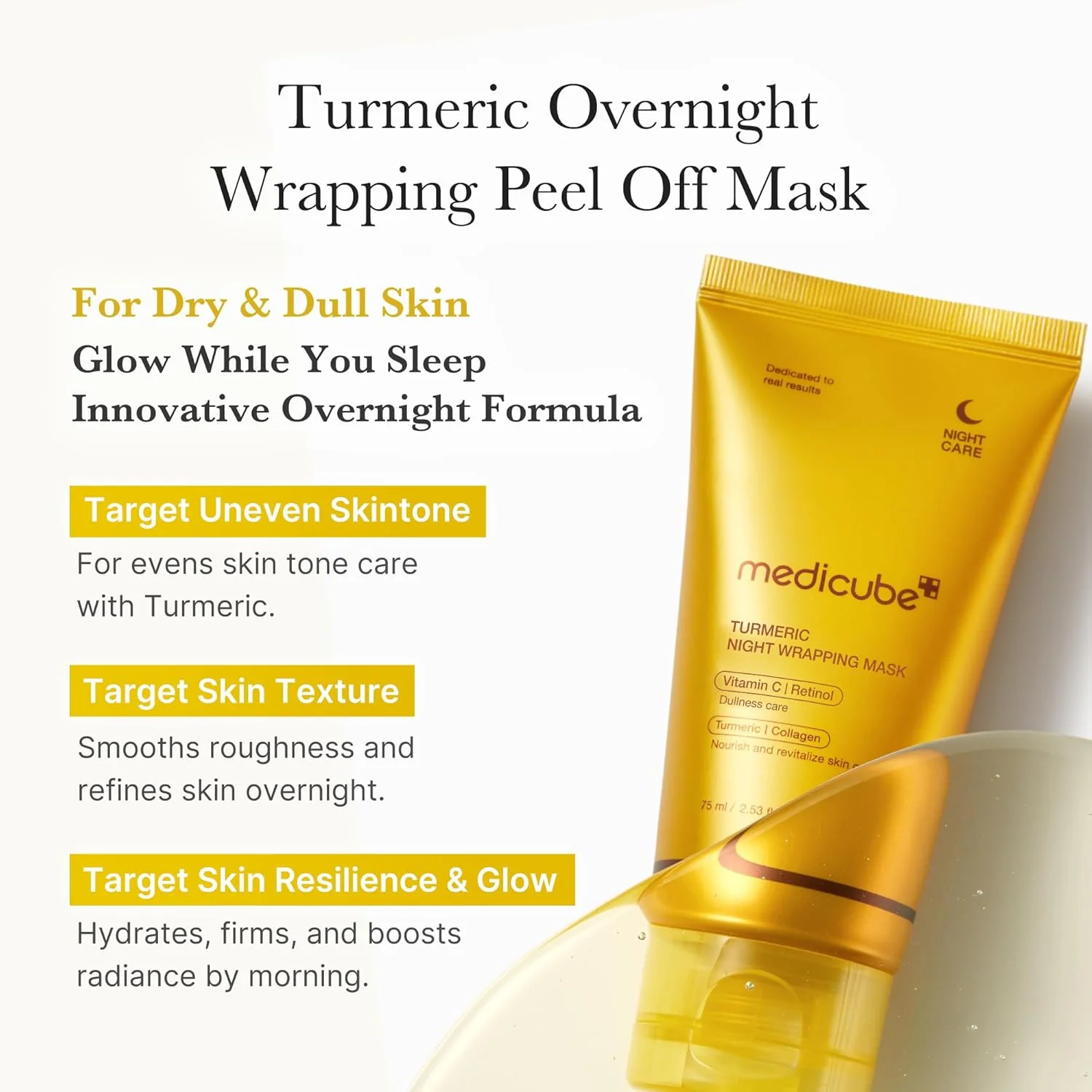 Medicube Kojic Acid Turmeric Night Wrapping Mask (75ml) - Image 4