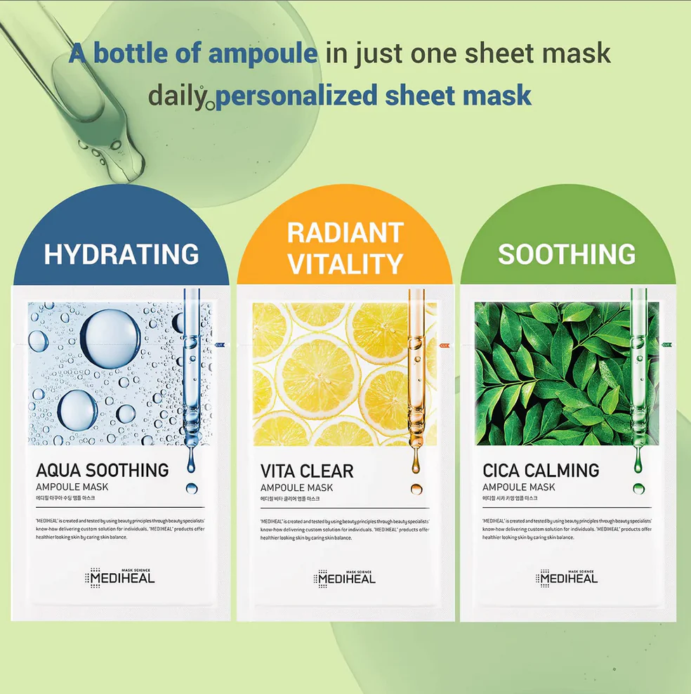 MEDIHEAL Cica Calming Ampoule Mask (10 PCs) - Image 6