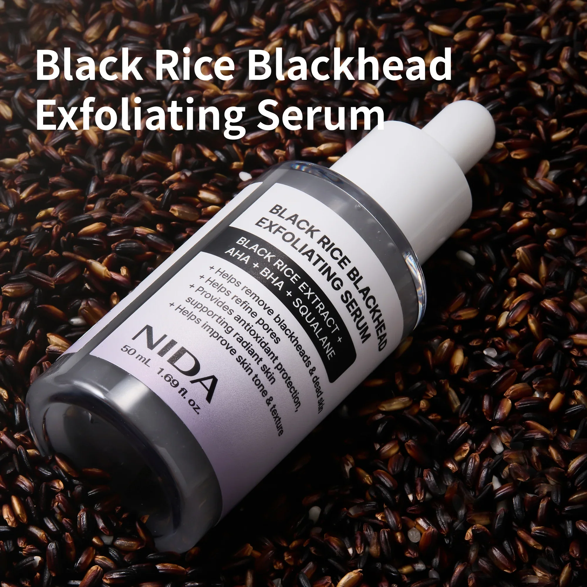 NIDA Black Rice Blackhead Exfoliating Serum (50ml) - Image 3