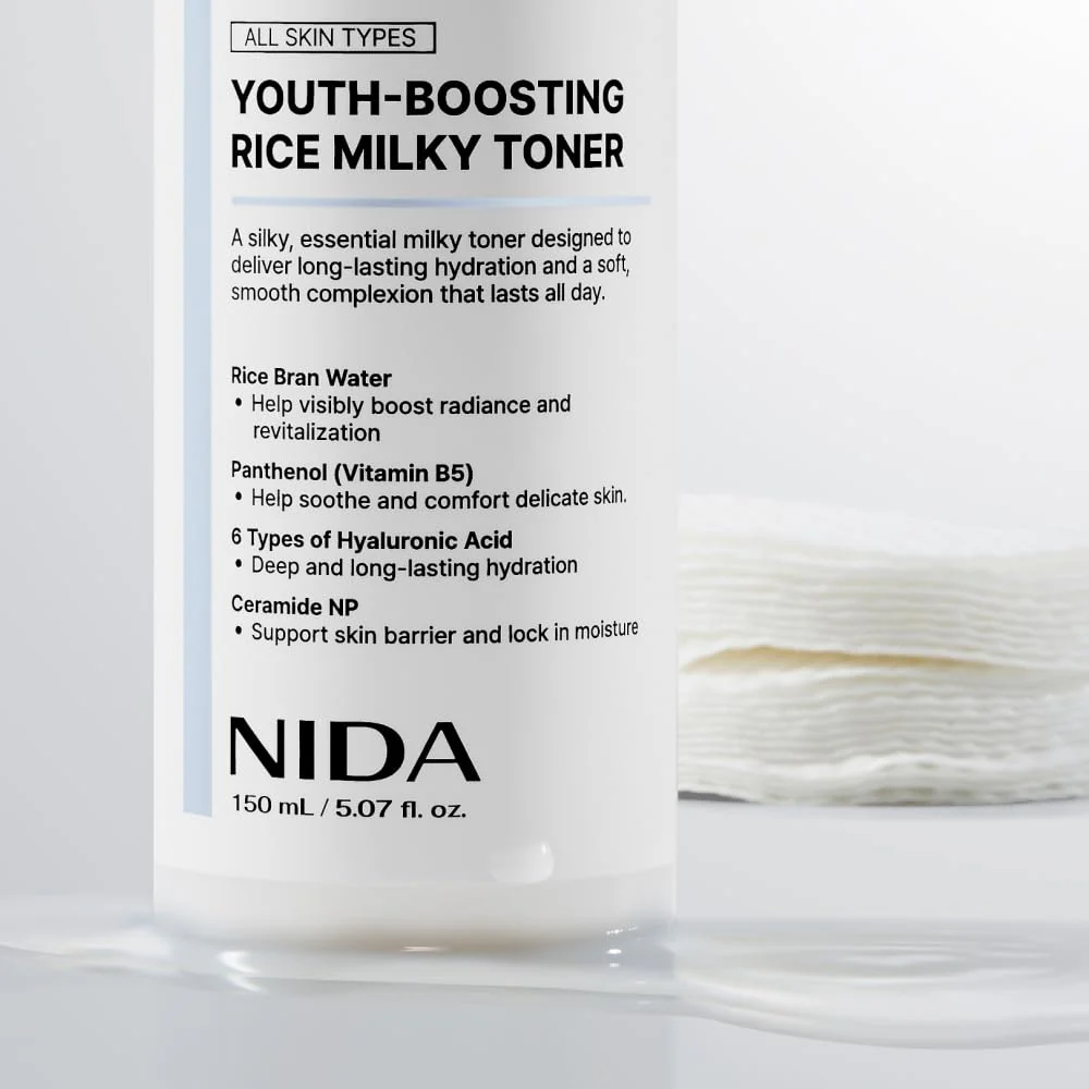 NIDA Youth-Boosting Rice Milky Toner (150ml) - Image 3