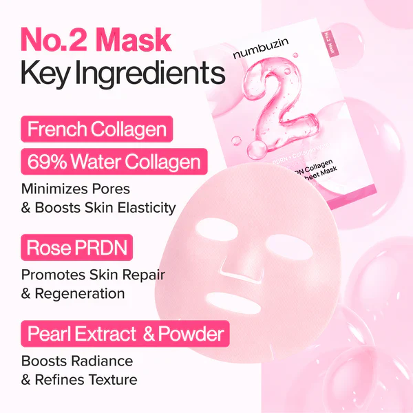 numbuzin No.2 Rose PDRN Collagen Plumping Sheet Mask - Image 6