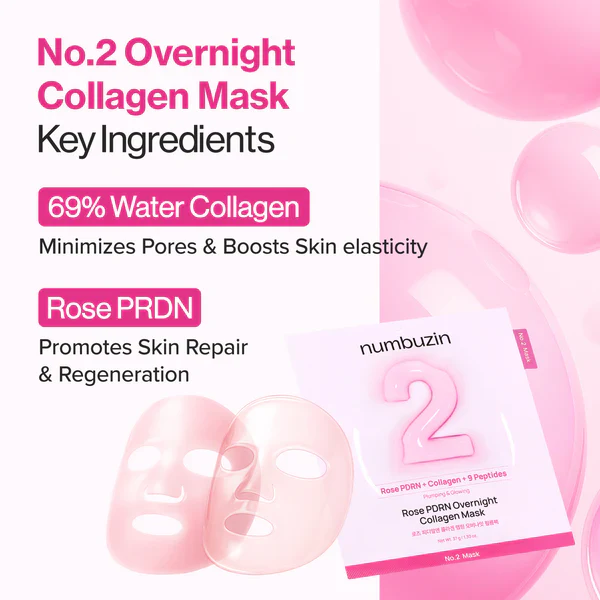 numbuzin No.2 Rose PDRN Overnight Collagen Mask - Image 9