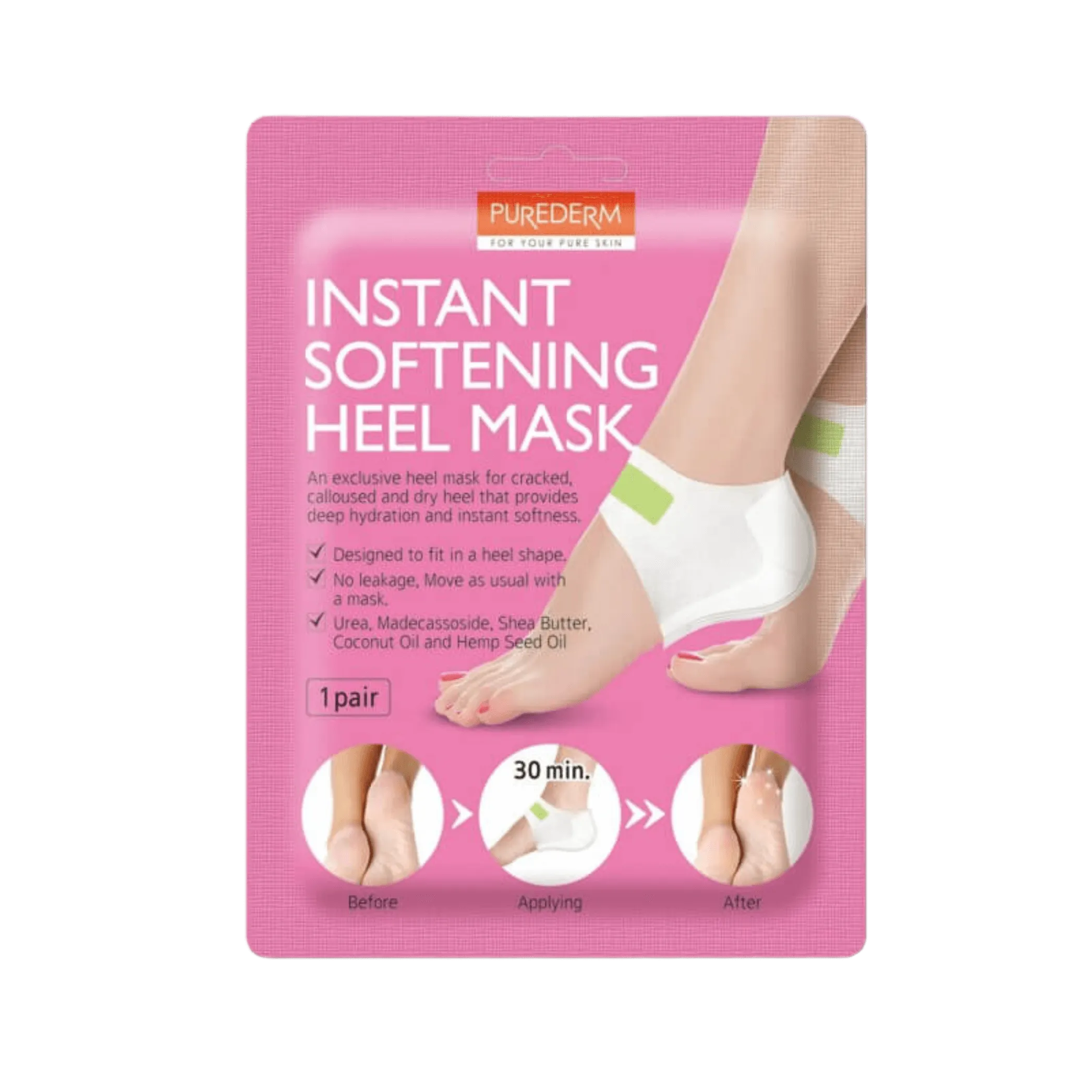 PUREDERM Instant Softening Heel Mask (1 pair)
