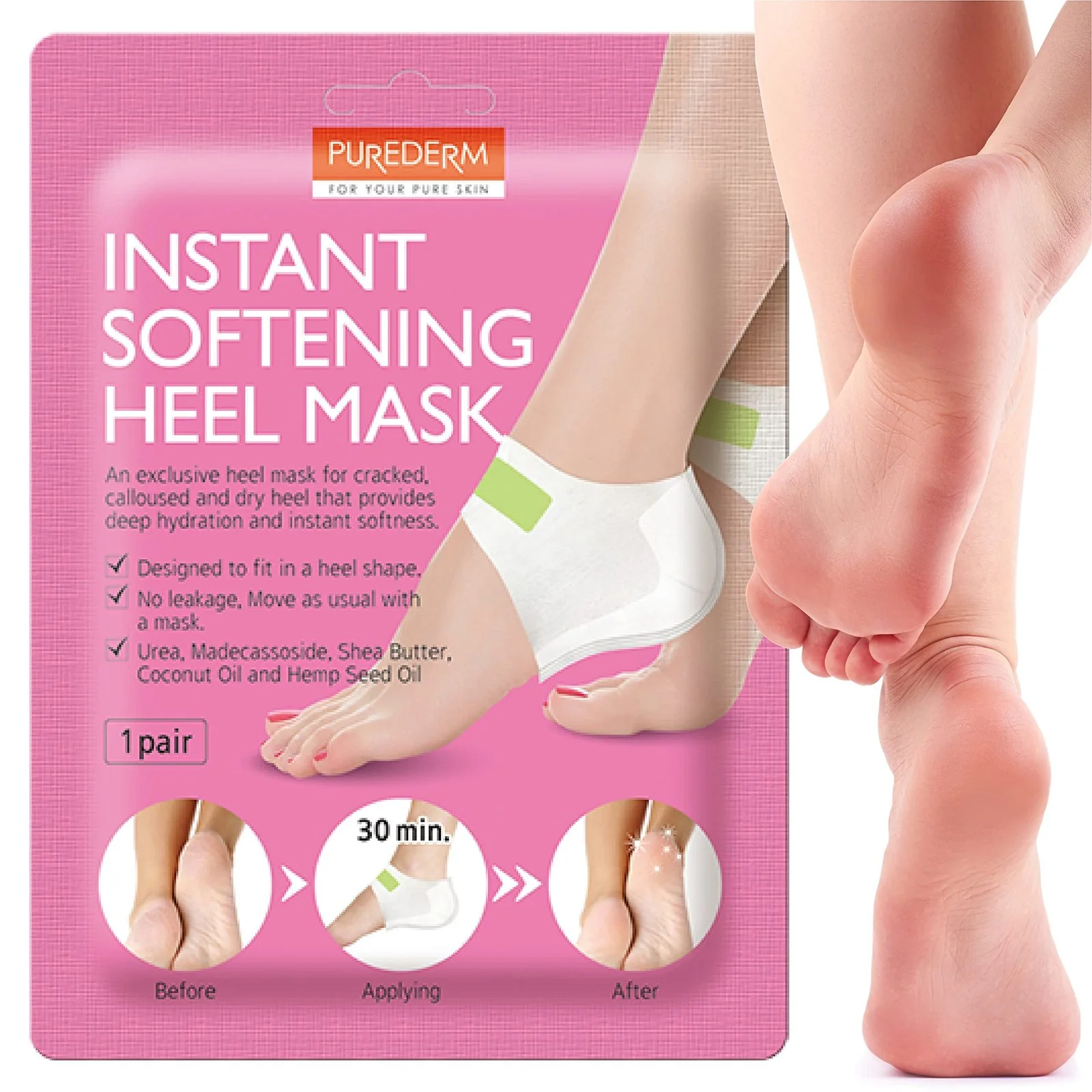 PUREDERM Instant Softening Heel Mask (1 pair) - Image 2